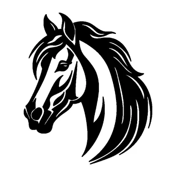 Samolepící dekorace SAMOLEPKA Kůň 102 levá hlava (01 - černá) NA AUTO, NÁLEPKA, FÓLIE, POLEP, TUNING, VLASTNÍ TEXT, TISK, AUTOSAMOLEPKY.cz, POLEPY, OBRÁZEK, LOGO, SAMOLEPKY