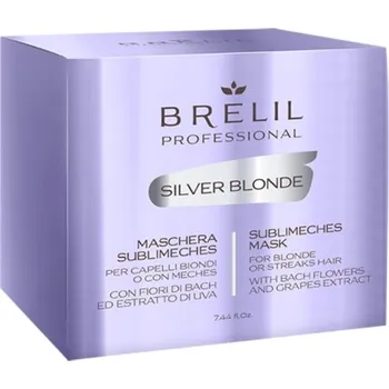 Brelil SILVER BLONDE – maska na blond, melírované a šedivé vlasy (220ml)