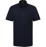 Russell Collection Profesní pánská košile Oxford Russell s krátkým rukávem Barva: modrá námořní, Velikost: 6XL (53/54) Z933