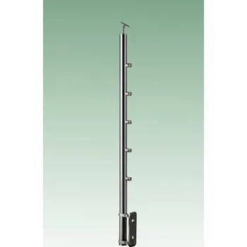 Zábradlí JAP Nerezový sloupek boční kotvení hranatá patka Typ nerezu: AISI 304