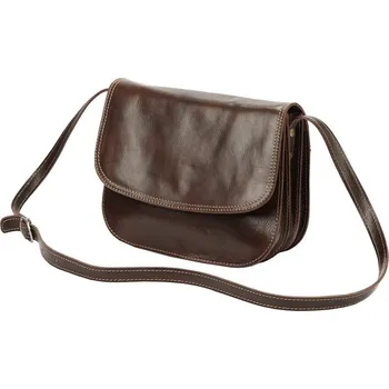 Kabelka Lovecká tmavěhnědá středně velká kožená crossbody kabelka Florence no. 13