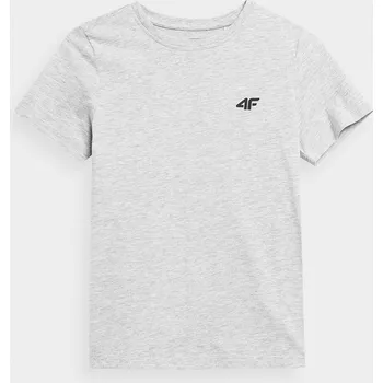 Dívčí tričko 4F 4FJAW23TTSHM0795 COLD LIGHT GREY MELANGE Dětské tričko EU 140 4FJAW23TTSHM0795 C LI GREY MEL