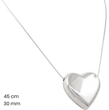 Řetízek Zlatnictví Helios Velké srdce s řetízkem z chirurgické oceli