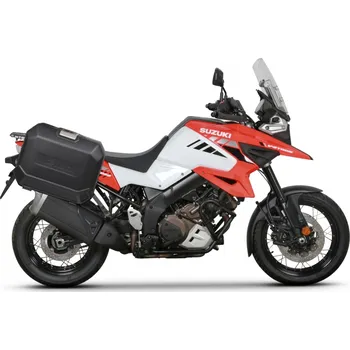 Zavazadlo na motocykl SHAD Kompletní sada bočních černých hliníkových kufrů TERRA BLACK , 47/47 litrů boční kufry, včetně montážní sady SHAD SUZUKI DL 1000 V-Strom/ DL 1050 V-Strom