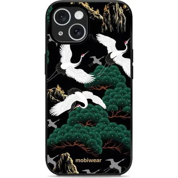 Pouzdro na mobilní telefon Lesklý kryt Mobiwear Glossy - Apple iPhone 15 - G042G - Jeřábi (Prémiové lesklé pouzdro, obal, kryt Mobiwear Glossy na mobil Apple iPhone 15 - G042G - Jeřábi, materiál Plast + TPU silikon - krytí po všech stranách, neošoupatelný potisk, tenké provedení,)