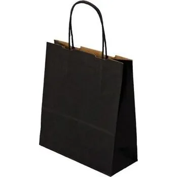Papírová taška černá ExtraTWIST 180x80x240 mm s krouceným uchem