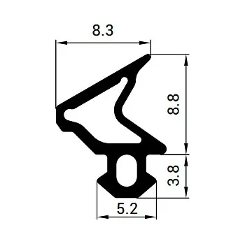 Těsnění plastových oken EPDM OS1110 pro okna DECEUNINCK Varianta: těsnění OS1110 1metr