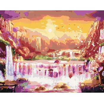 Diamondi Diamantové malování - JAPONSKO VODOPÁDY Rozměr: 40x50 cm, Rámování: bez rámu a bez vypnutí plátna