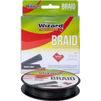 WIZARD - Pletená šňůra Braid Šedá 0,15 mm 135 m 11,66 kg