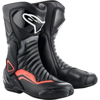 Moto obuv Boty s-mx 6, alpinestars (černá/šedá/červená fluo, vel. 50)
