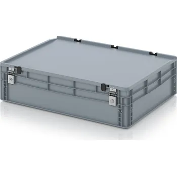 paleta Uzavíratelné eurokontejnery 80 x 60 x 23,5 cm - Stříbrošedá - materiál: PP - ED 86/22 HG 2S