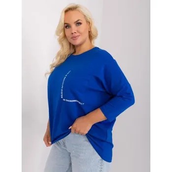 Dámská halenka Dámská halenka plus size s kulatým výstřihem MEIRR kobaltová