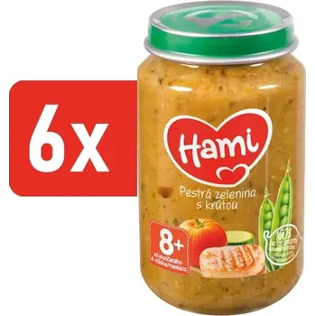 Dětská výživa HAMI masozeleninový příkrm Pestrá zelenina s krůtou 6x200g