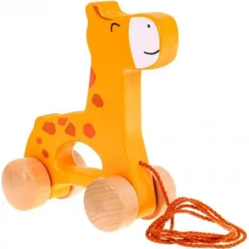 Dřevěná hračka Dřevěná žirafa na tahání