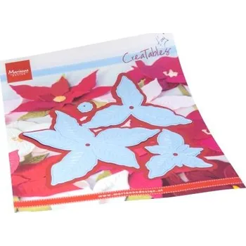 Řezačka papíru Marianne Design Vánoční hvězda - vyřezávací a embosovací kovové šablony Creatables (4ks)