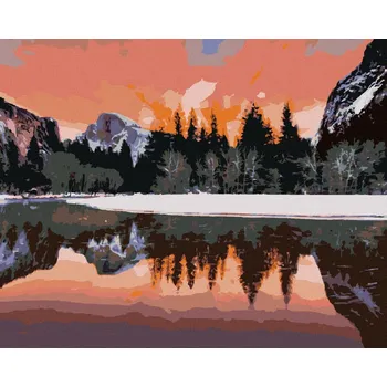 Diamondi Diamantové malování - KRAJINA YOSEMITSKÉHO NÁRODNÍHO PARKU V KALIFORNII Rozměr: 40x50 cm, Rámování: bez rámu a bez vypnutí plátna
