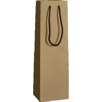 Papírová taška na víno hnědá Livorno 120x100x410 mm