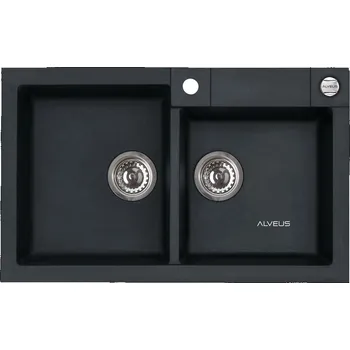 Granitový dřez Alveus ROCK 90 ČERNÁ Set - různé typy baterií Dřez / Set: Dřez, Baterie: Bez baterie