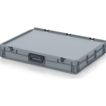 paleta Euro přepravky kufry 1G 80 x 60 x 13,5 cm - Stříbrošedá - materiál: PP - ED 86/12 HG 1G