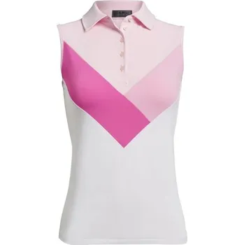 G/FORE W polo Multi V - bílo růžové: Dámské XL