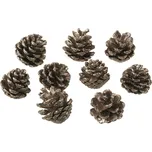 ANDĚL Šišky dekorační 9 ks, s měděnými glitry