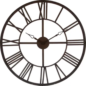 Hodiny Atmosphera Vintage nástěnné kovové hodiny 70 cm hnědé