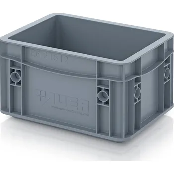 Euro přepravky uzavřené 20 x 15 x 12 cm, držadla zavřená - Stříbrošedá - materiál: PP - EG 21512 HG