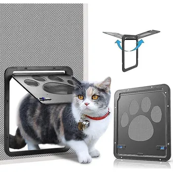Síť proti hmyzu Průlezová dvířka pro kočku, psa u dveřní sítě proti hmyzu nebo tenké přepážky Varianta: Průlez pro kočku
