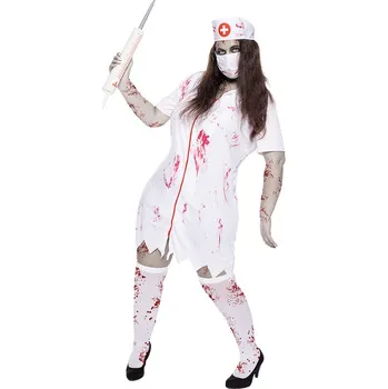 Karnevalový kostým Funiglobal - Plus size kostým zombie zdravotní sestřička pro ženy - XXL