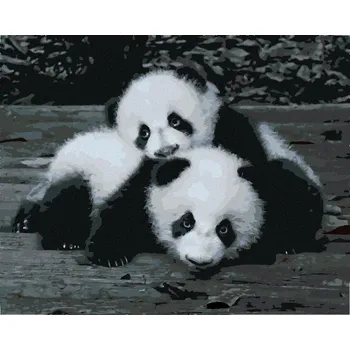 Diamondi Diamantové malování - PANDY V ZOO Rozměr: 40x50 cm, Rámování: bez rámu a bez vypnutí plátna