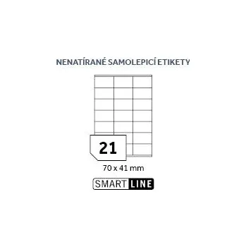 Speciální papír SMART LINE samolepicí etikety - 70 x 41 mm, 100 archů A4, 21 etiket na A4