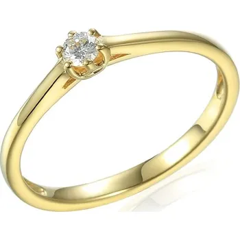 Prsten Gems, Zásnubní prsten Ariela s diamantem, žluté zlato, vel.: 50, ø15,9 mm, 3810880-0-50-99