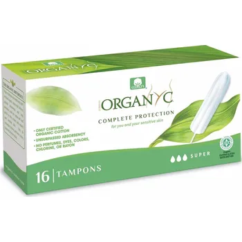 Menstruační kalíšek Organyc Tampony Super (16 ks) - z biobavlny, 3 kapičky