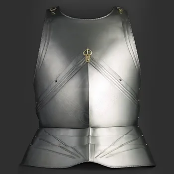 Karnevalový kostým Marshal Historical Gotický přední kyrys s kannelováním (1450–1500)