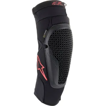 Motocyklový chránič kolene a holeně Chrániče kolen bionic flex 2021, alpinestars (černá/červená, pár, vel. l/xl)