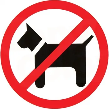 Speciální papír ZÁKAZ VSTUPU PSŮM/SE PSEM - Samolepka