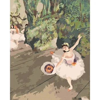 Diamondi Diamantové malování - TANEČNICE S KYTICÍ KVĚTIN (EDGAR DEGAS) Rozměr: 40x50 cm, Rámování: vypnuté plátno na rám