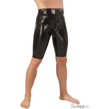 Pánské erotické prádlo Latexové šortky s kapsou na penis a varlata, M