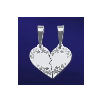 Přívěsek Stříbrný přívěsek srdíčko - PA0042 (Stříbrný přívěsek duo srdce)