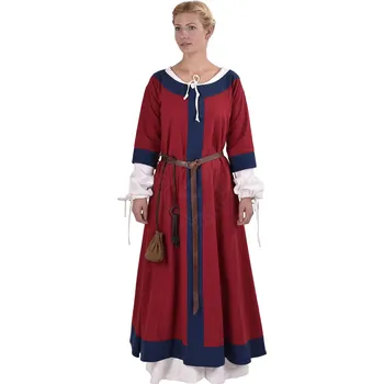 Karnevalový kostým Battle Merchant Ranně středověké šaty Gudrun, červeno-modrá