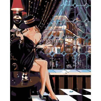 Hračka Diamondi Diamantové malování - SVŮDNÁ ŠACHISTKA Rozměr: 40x50 cm, Rámování: bez rámu a bez vypnutí plátna