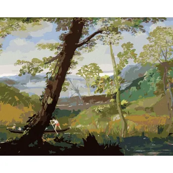 Hračka Diamondi Diamantové malování - ŘÍČNÍ KRAJINA (ANNIBALE CARRACCI) Rozměr: 40x50 cm, Rámování: bez rámu a bez vypnutí plátna