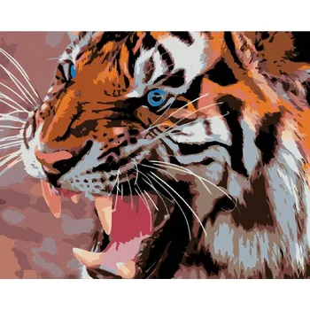 Diamondi Diamantové malování - MODRÉ TYGŘÍ OČI Rozměr: 40x50 cm, Rámování: bez rámu a bez vypnutí plátna