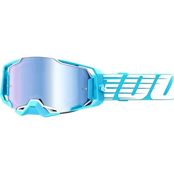 Motocyklové brýle Moto brýle 100% ARMEGA Oversized Sky, modré plexi