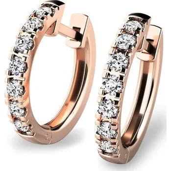 Náušnice Dámské náušnice růžové zlato 585/1000 přírodní diamant 0.308 ct G/SI kruhy 10838-CV-DIA