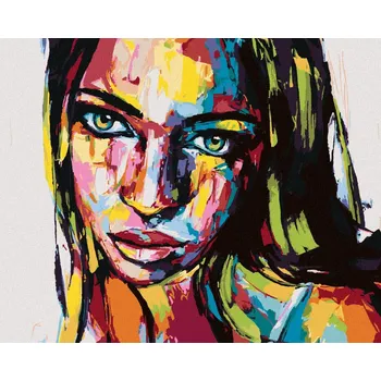 Diamondi Diamantové malování - PORTRÉT BAREVNÁ ŽENA III Rozměr: 40x50 cm, Rámování: bez rámu a bez vypnutí plátna