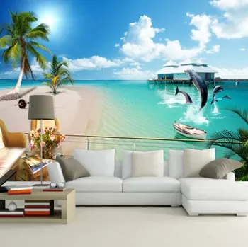 Fototapeta Solution Media 3D tapeta - Delfíni na pláži MU80 6 - Samolepící tapeta - 380-450g/m2