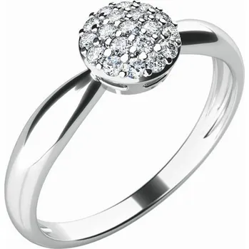 Prsten Dámský prsten bílé zlato 585/1000 přírodní diamant 0.133 ct G/SI 10815D velikost 60