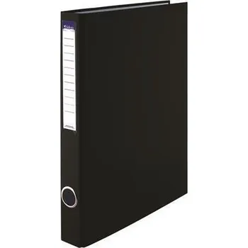 Archivační box Pořadač čtyřkroužkový, černý, 35 mm, A4, PP/karton, VICTORIA