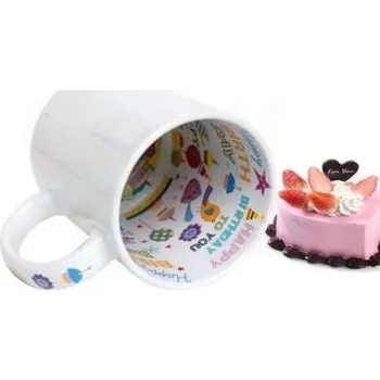 Gravírování Bílý narozeninový hrnek - HAPPY BIRTHDAY s vlastním potiskem